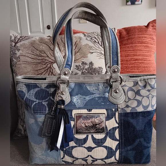 Coach Bags Coach Poppy Denim Patchwork Tote Poshmark